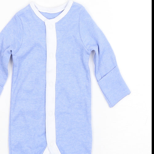 Dunnes Stores Boys Blue  Cotton Babygrow One-Piece Size Newborn  Snap