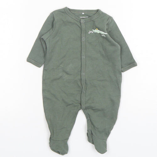 name it Boys Green  Cotton Babygrow One-Piece Size Newborn  Snap