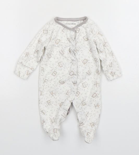 Laura Ashley Baby Multicoloured Geometric Cotton Babygrow One-Piece Size Newborn  Snap