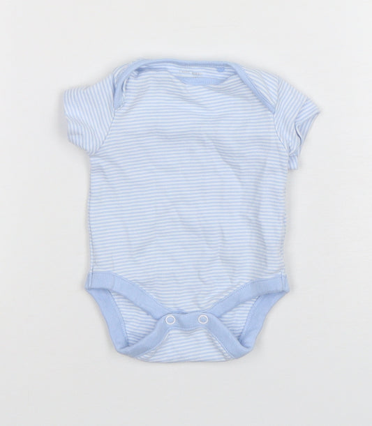 NEXT Boys Blue Striped Cotton Leotard One-Piece Size Newborn  Snap