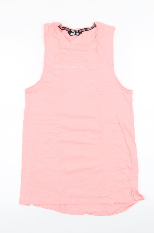 F&F Womens Pink  100% Cotton Basic Tank Size XS Round Neck Pullover