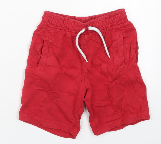 Dunnes Boys Red  Cotton Sweat Shorts Size 6 Years  Regular Drawstring