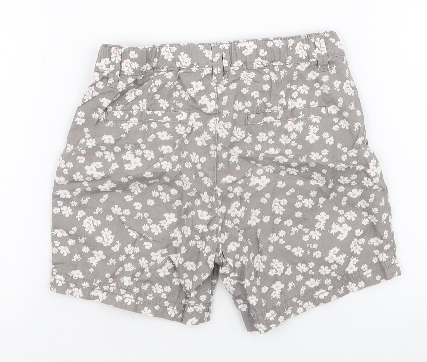 H&M Girls Grey Floral 100% Cotton Chino Shorts Size 4-5 Years  Regular