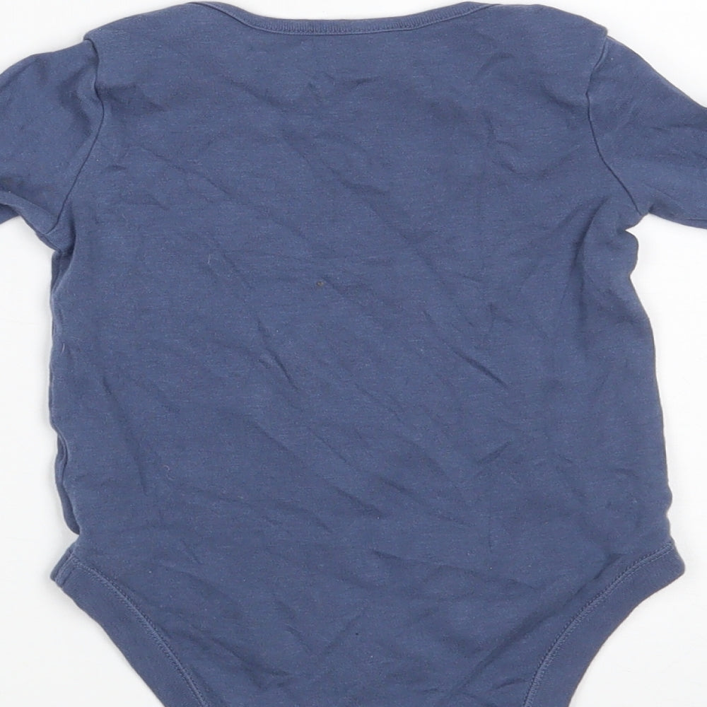 F&F Baby Blue  100% Cotton Babygrow One-Piece Size 12-18 Months  Button