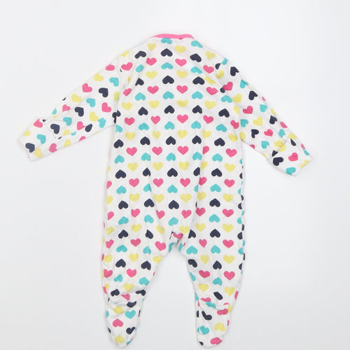 TU Girls Multicoloured Geometric Cotton Babygrow One-Piece Size 0-3 Months  Button - Heart pattern