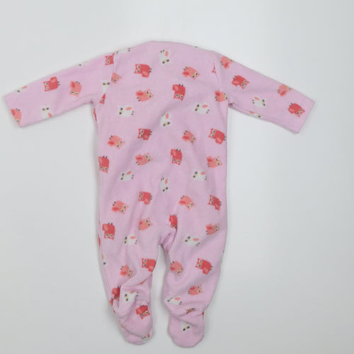 F&F Girls Pink Geometric Polyester Babygrow One-Piece Size 0-3 Months  Button - Owl