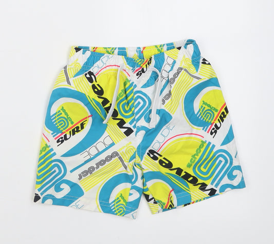 Marks and Spencer Boys Multicoloured Geometric Polyester Sweat Shorts Size 2-3 Years  Regular Tie - Surf