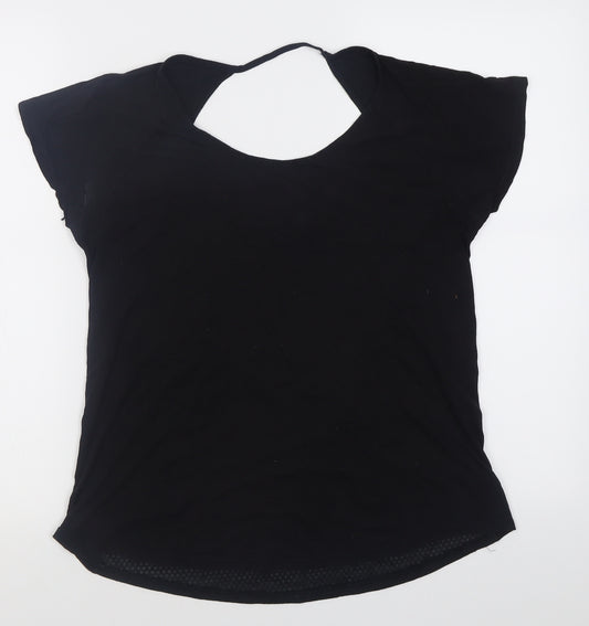 New Look Womens Black  Modal Basic T-Shirt Size M Scoop Neck Pullover