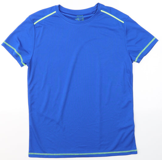 Crivit Mens Blue  Polyester Pullover T-Shirt Size S Round Neck