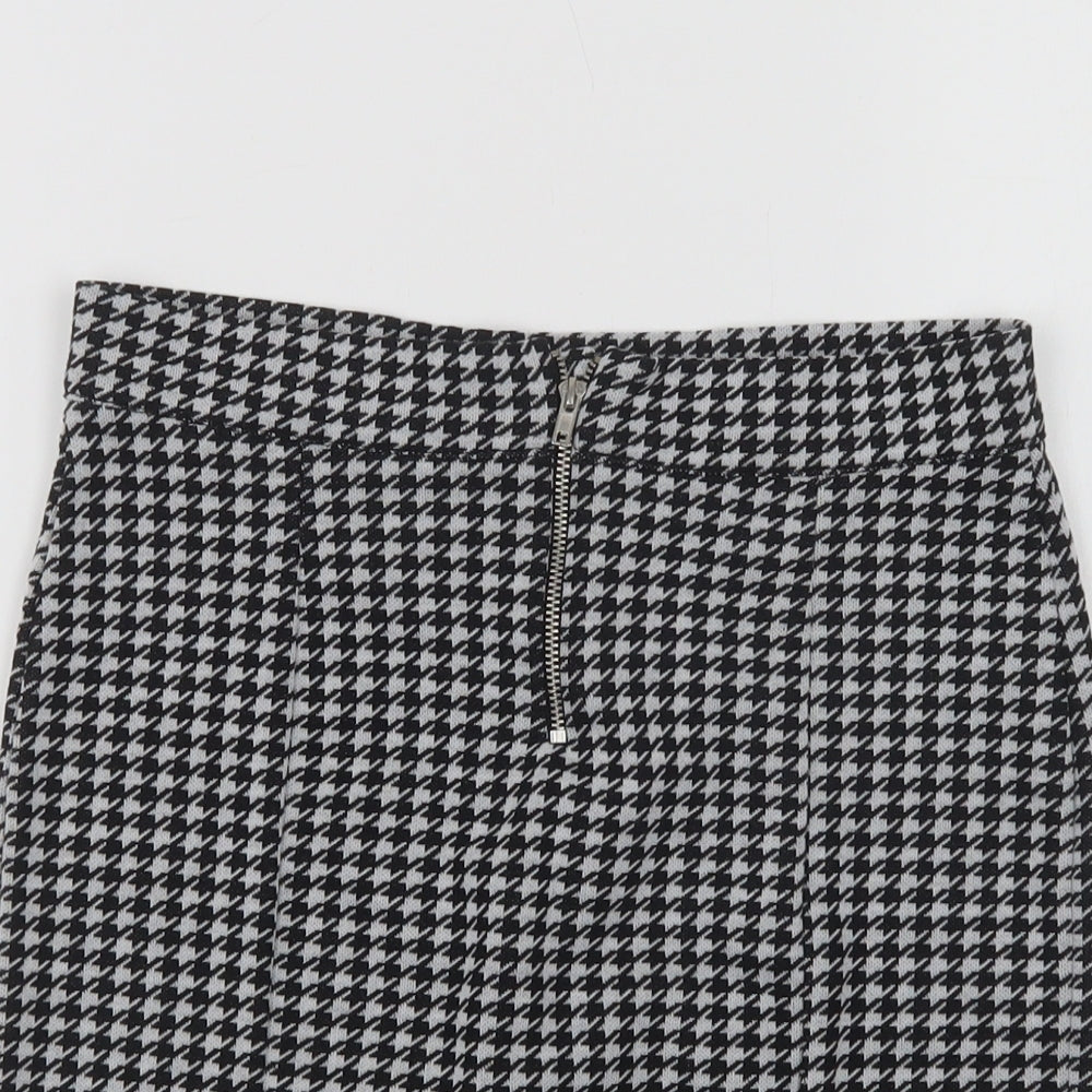 George Girls Black Houndstooth Polyester Straight & Pencil Skirt Size 11-12 Years  Regular Zip
