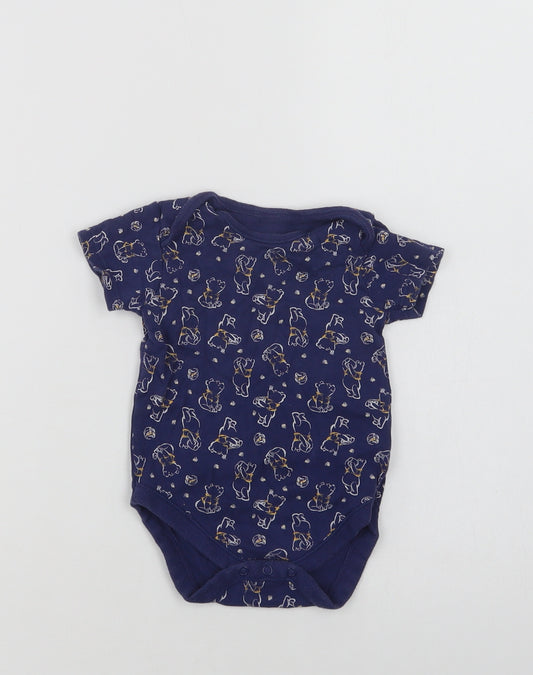 George Baby Blue Geometric Cotton Romper One-Piece Size 12-18 Months  Snap - Winnie the Pooh