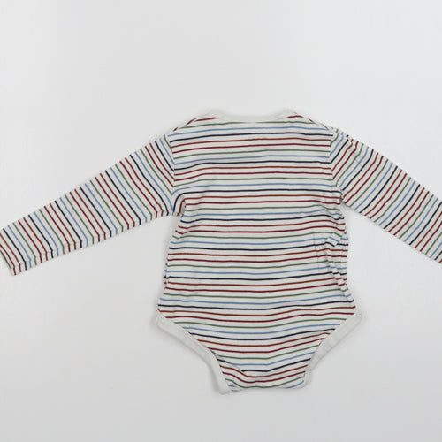 F&F Baby White Striped Cotton Babygrow One-Piece Size 12-18 Months  Snap