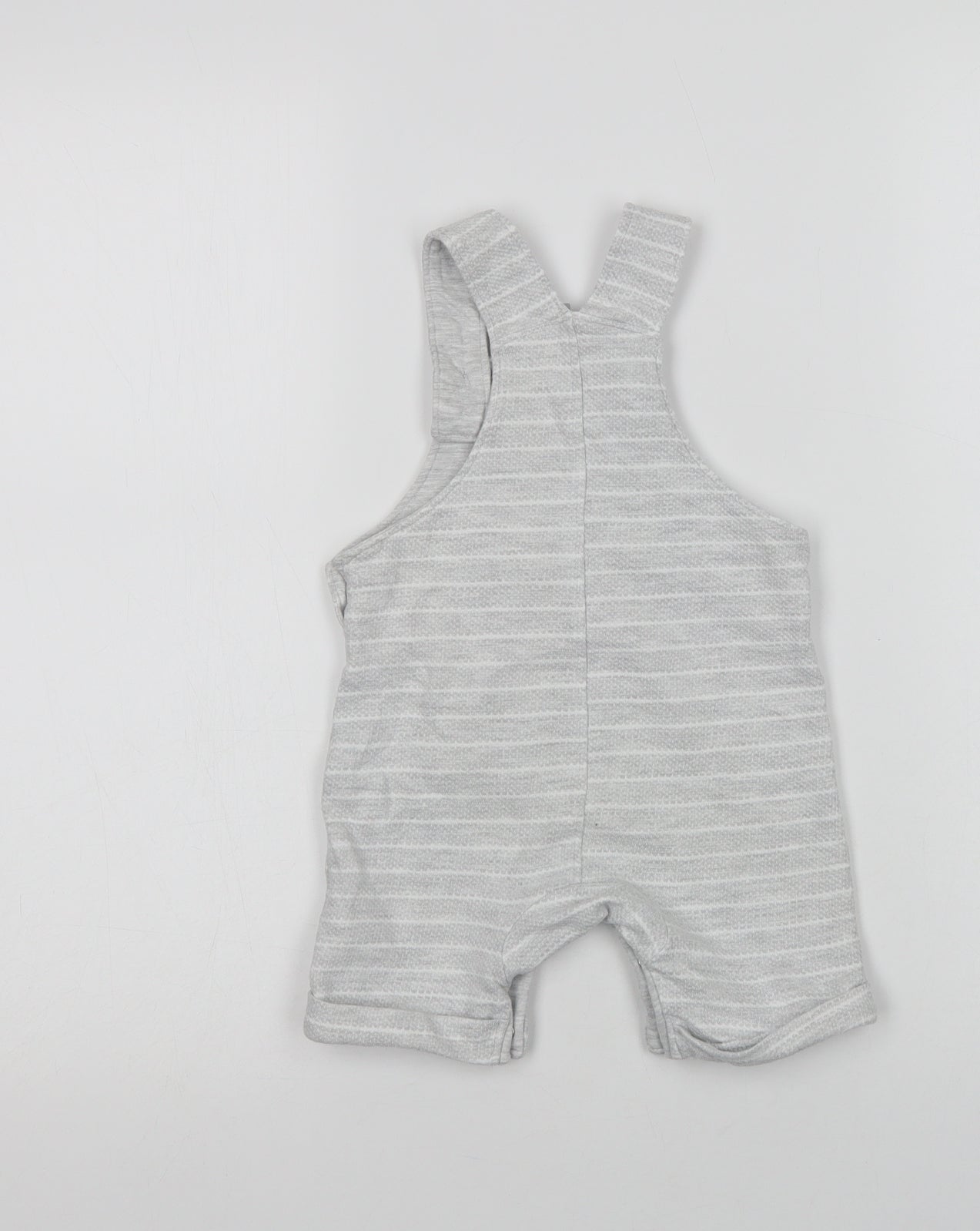 F&F Baby Grey Striped Cotton Romper One-Piece Size 12-18 Months  Button - Mr. Men