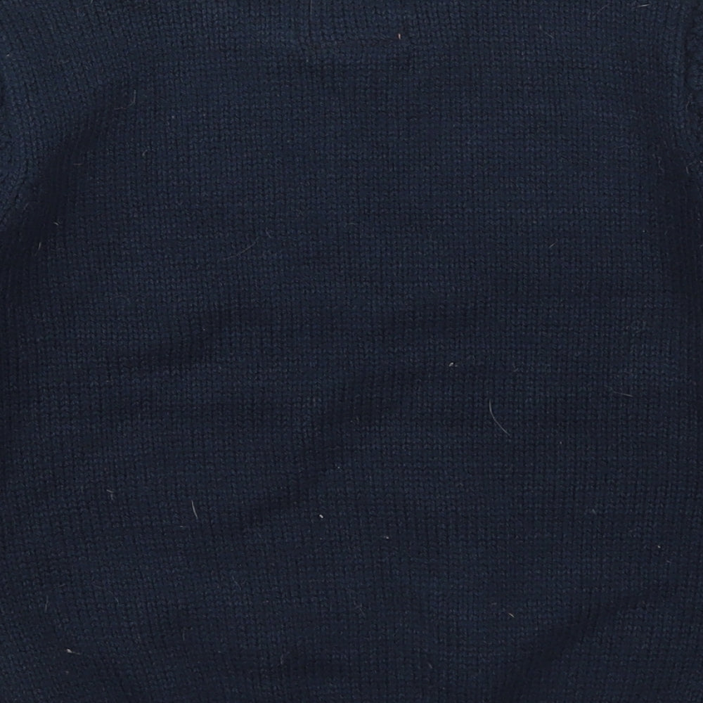 Primark Boys Blue Round Neck  Acrylic Pullover Jumper Size 6-7 Years  Pullover