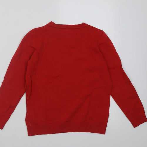 Mayoral Boys Red Crew Neck  Cotton Pullover Jumper Size 9 Years  Pullover