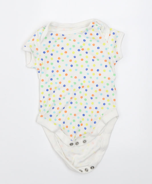 Primark Baby Multicoloured Polka Dot Cotton Babygrow One-Piece Size 3-6 Months  Button