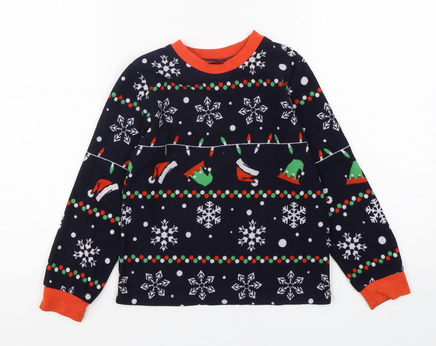 Star Boys Multicoloured Geometric Polyester  Pyjama Top Size 7-8 Years  Pullover - Christmas