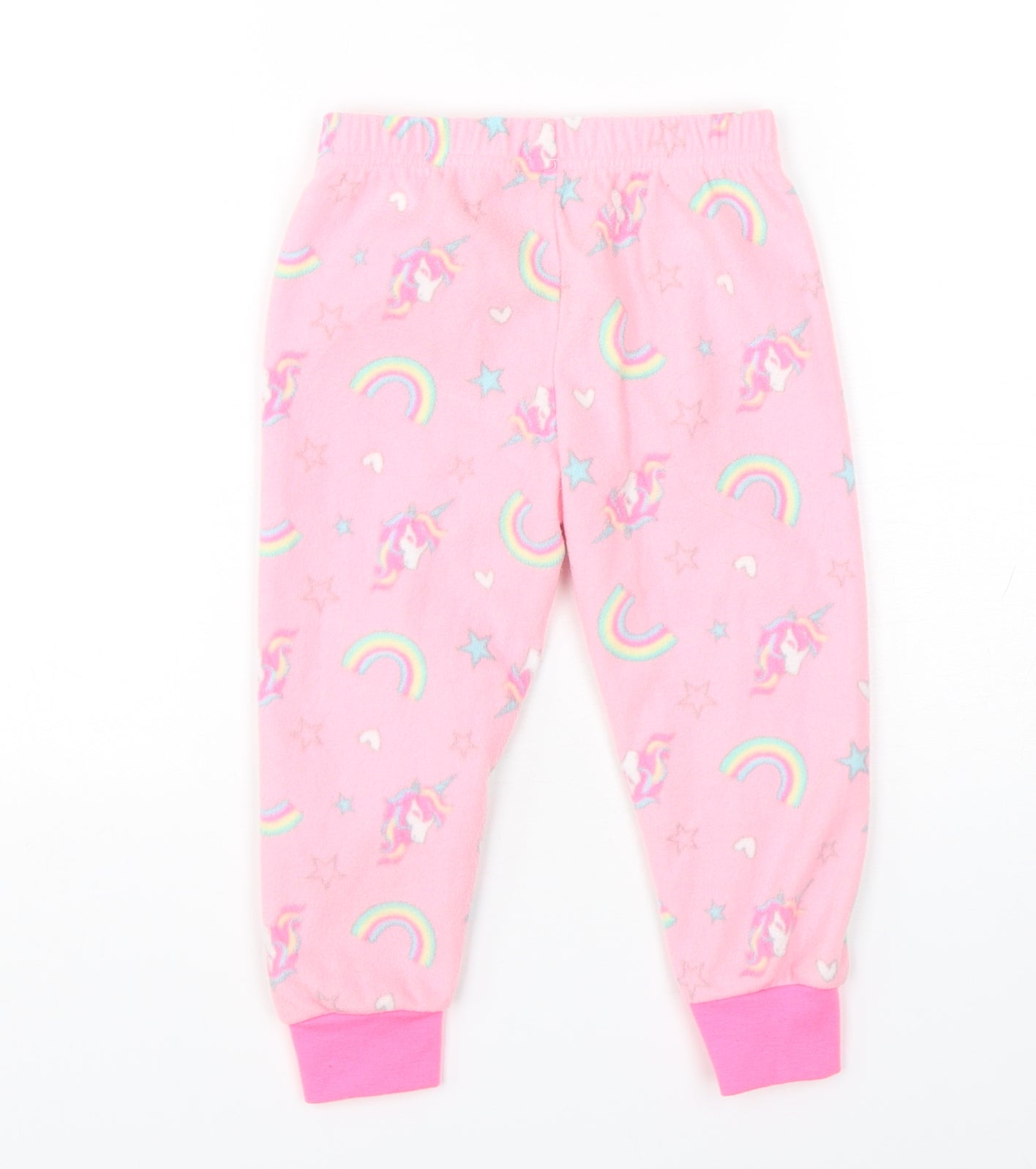 Dunnes Stores Girls Pink Geometric Polyester  Pyjama Pants Size 2-3 Years   - Unicorn
