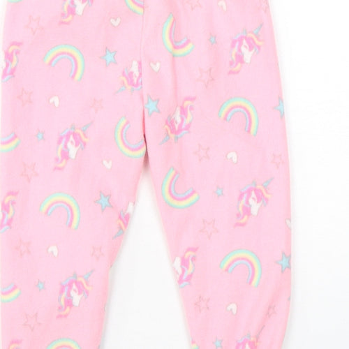 Dunnes Stores Girls Pink Geometric Polyester  Pyjama Pants Size 2-3 Years   - Unicorn
