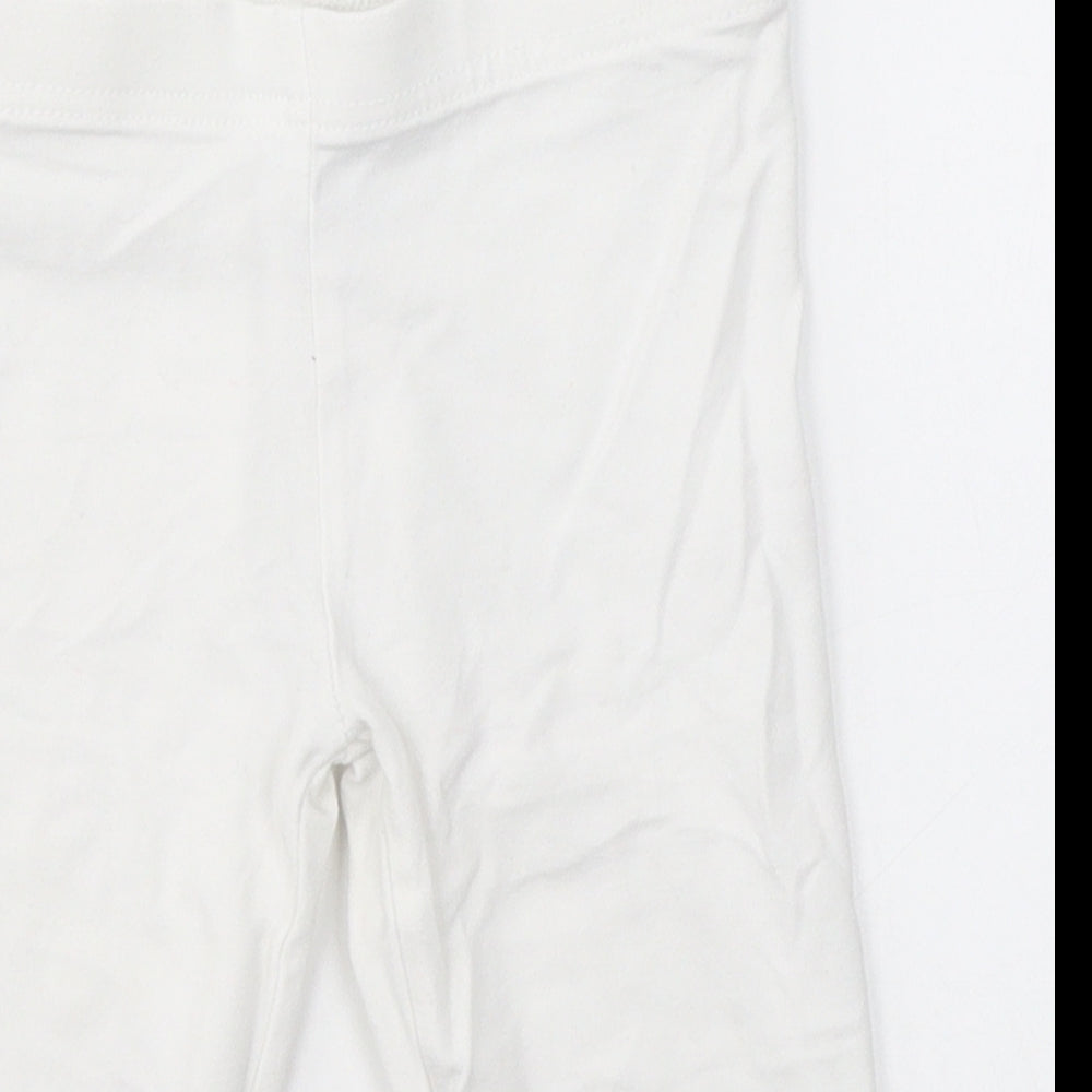NEXT Girls White  Cotton Cropped Trousers Size 6 Years  Regular  - Leggings
