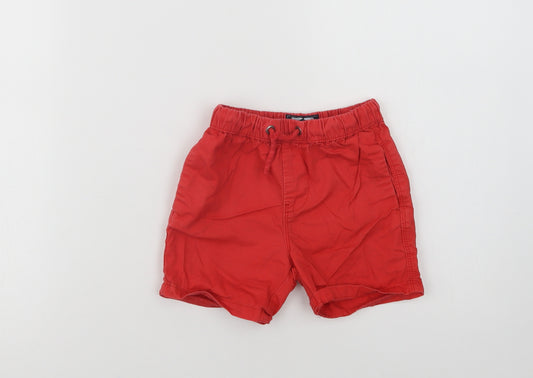 NEXT Boys Red  Cotton Chino Shorts Size 2-3 Years  Regular Drawstring