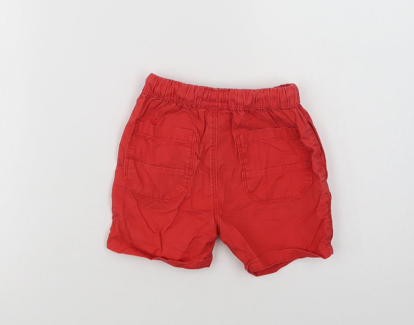 NEXT Boys Red  Cotton Chino Shorts Size 2-3 Years  Regular Drawstring