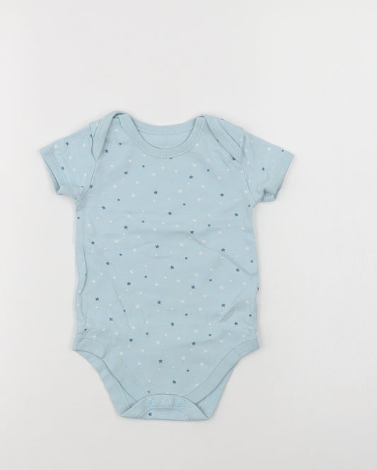 Matalan Baby Blue Geometric Cotton Babygrow One-Piece Size 12-18 Months  Snap - Star Print