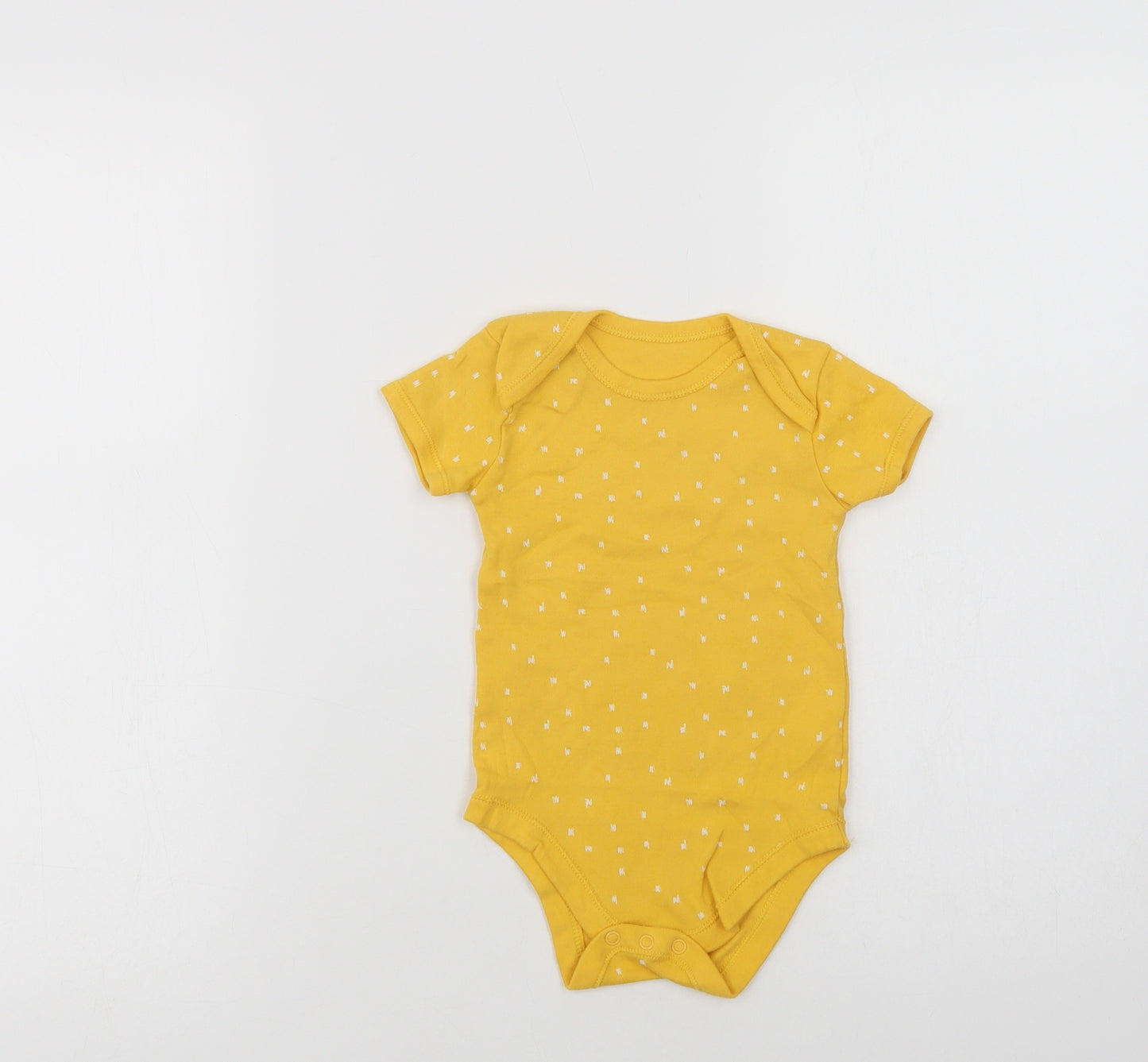 Matalan Baby Yellow Geometric Cotton Babygrow One-Piece Size 12-18 Months  Snap