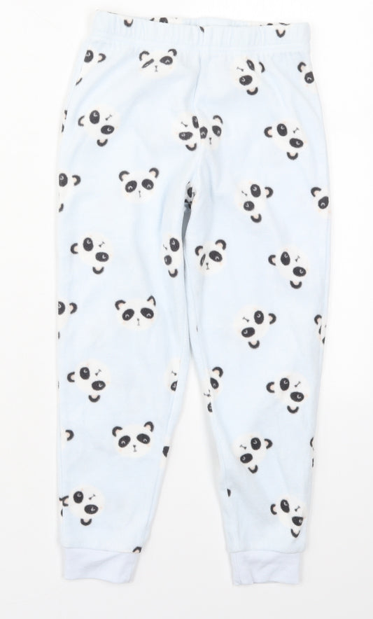 George Girls Blue  Polyester Sweatpants Trousers Size 5-6 Years  Regular  - Panda Bears Pyjama Pants