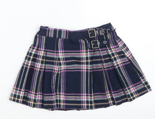 NEXT Girls Multicoloured Check Polyester Mini Skirt Size 3 Years  Regular Zip