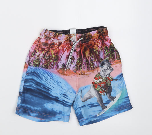 Dunnes Stores Boys Multicoloured  Polyester Bermuda Shorts Size 6 Years  Regular Tie - DInosaur