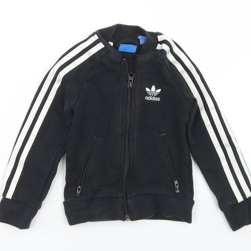 Adidas Boys Black   Jacket  Size 3-4 Years  Zip