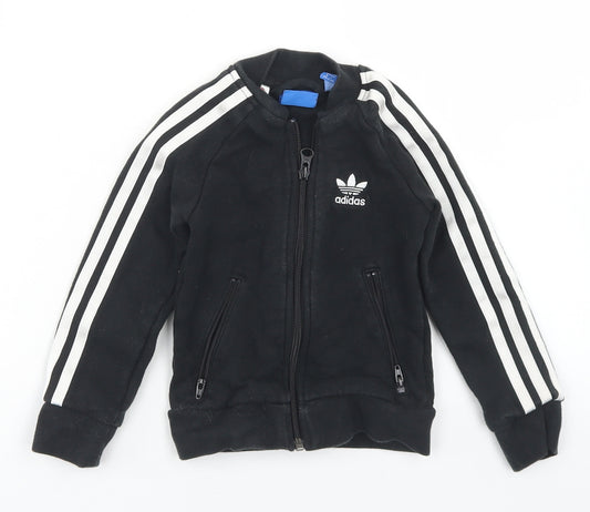 Adidas Boys Black   Jacket  Size 3-4 Years  Zip
