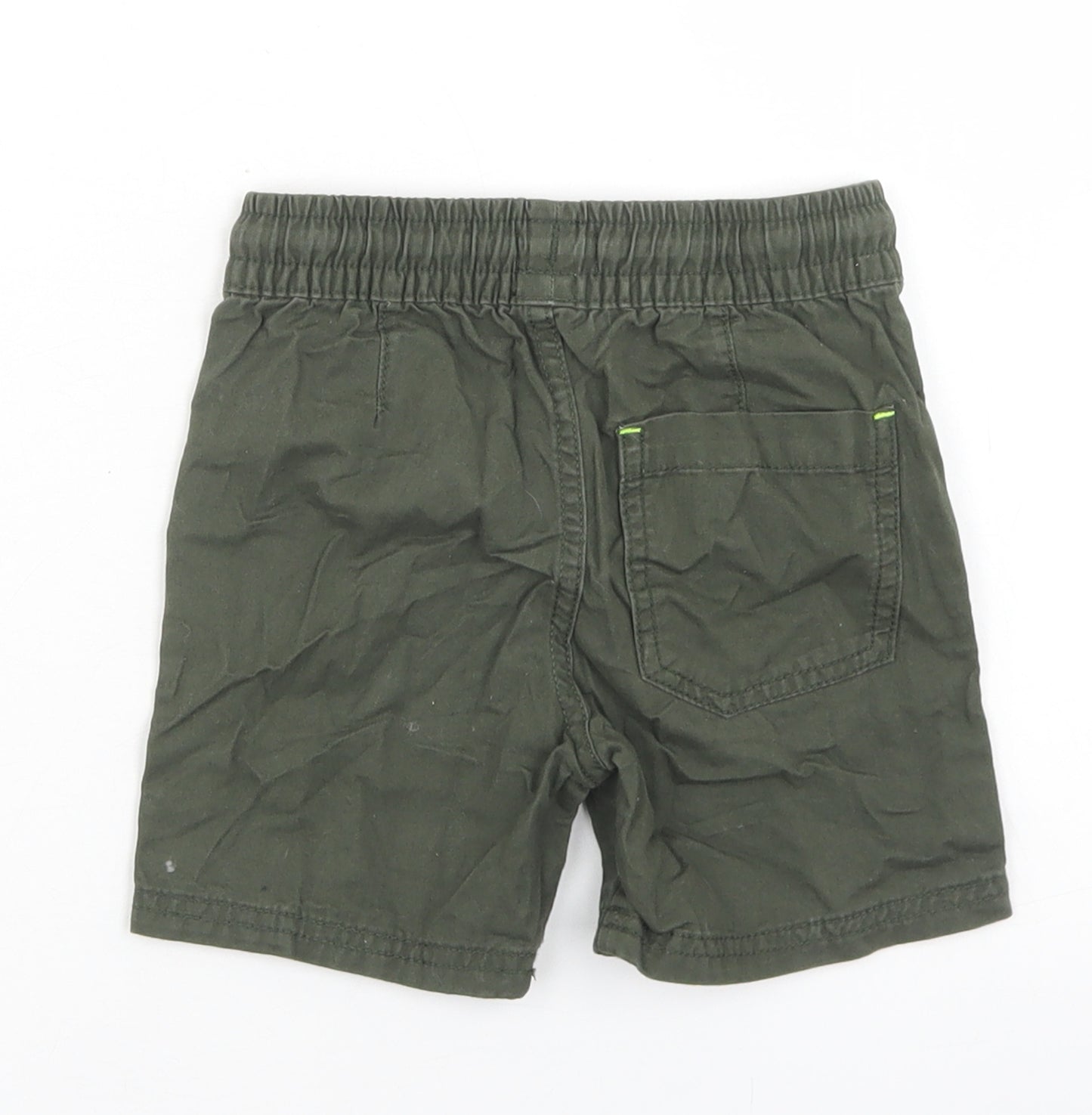 F&F Boys Green  Cotton Bermuda Shorts Size 2-3 Years  Regular Drawstring