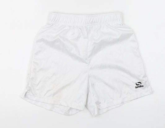 Sondico Boys White  Polyester Sweat Shorts Size 7-8 Years  Regular