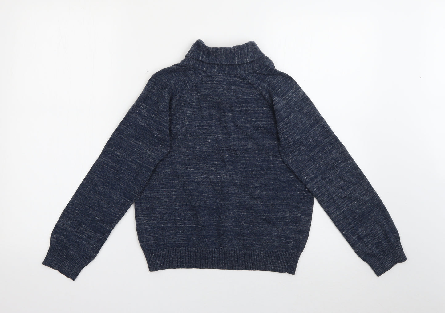 Primark Boys Blue Roll Neck  Cotton Pullover Jumper Size 10-11 Years