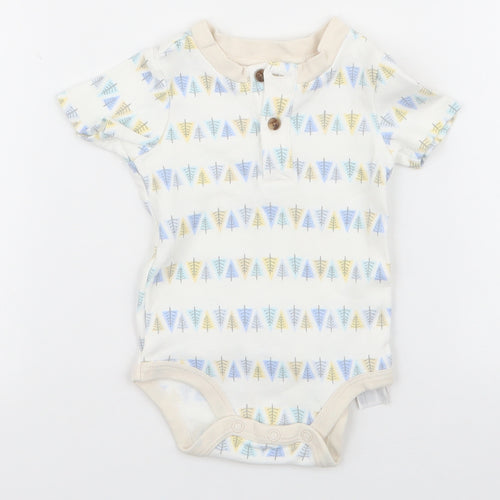 Disney Baby Baby White Geometric 100% Cotton Babygrow One-Piece Size 3-6 Months  Snap - Winnie the pooh