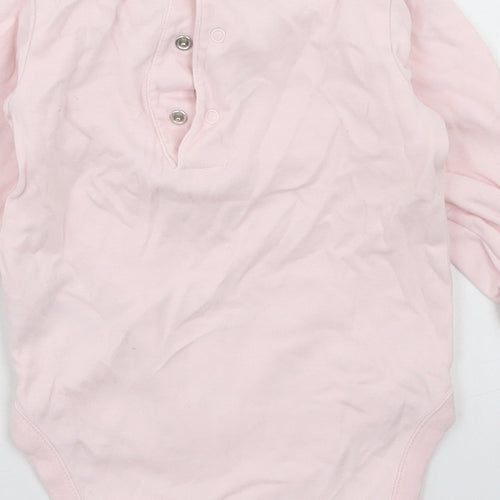 NEXT Girls Pink  Cotton Romper One-Piece Size 6-9 Months  Snap