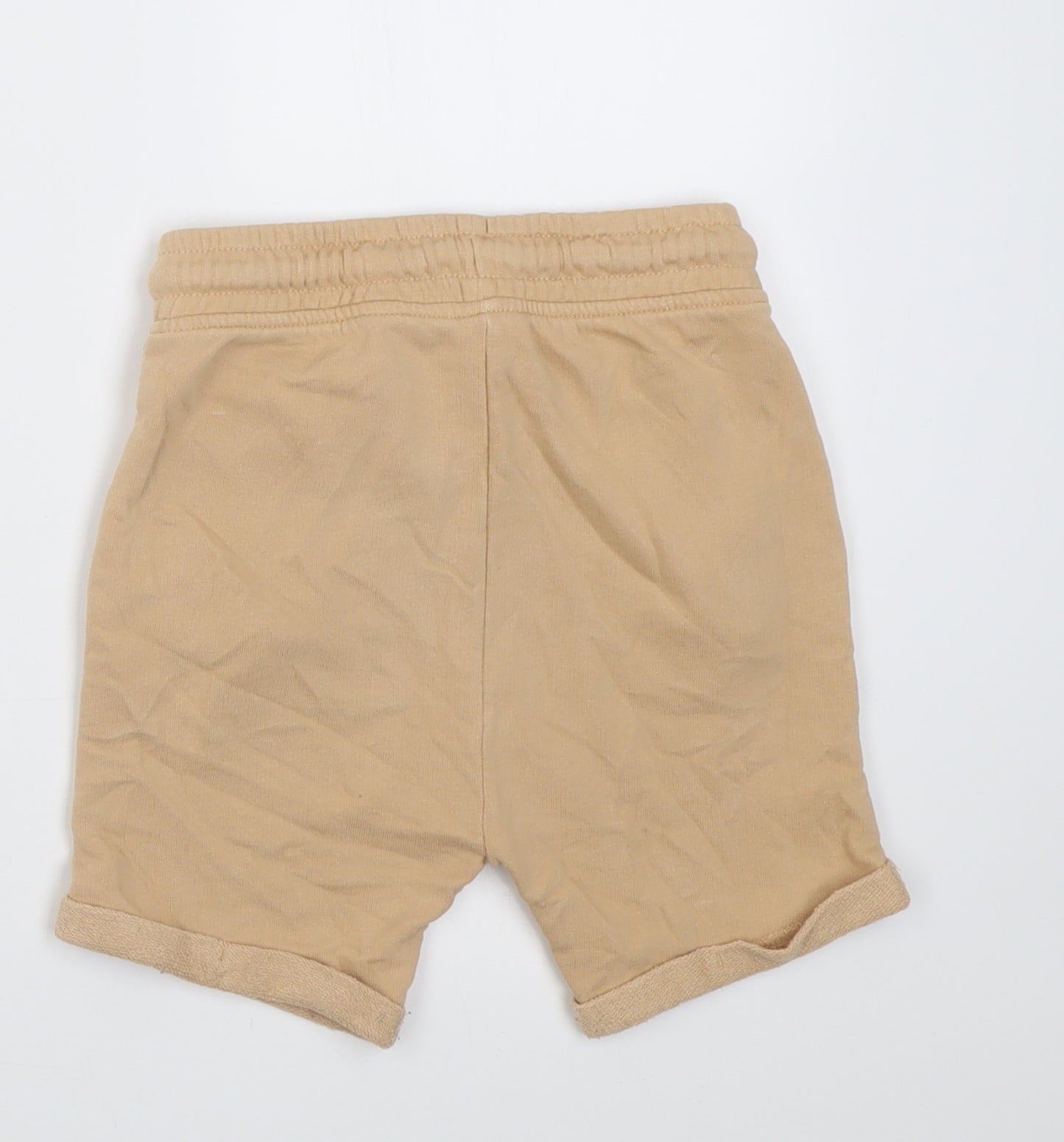 George Girls Beige  Cotton Sweat Shorts Size 4-5 Years  Regular Tie