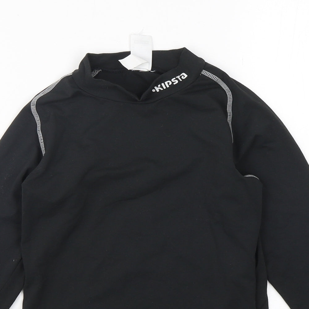Kipsta Boys Black  Polyester Basic T-Shirt Size 12 Years Halter Pullover
