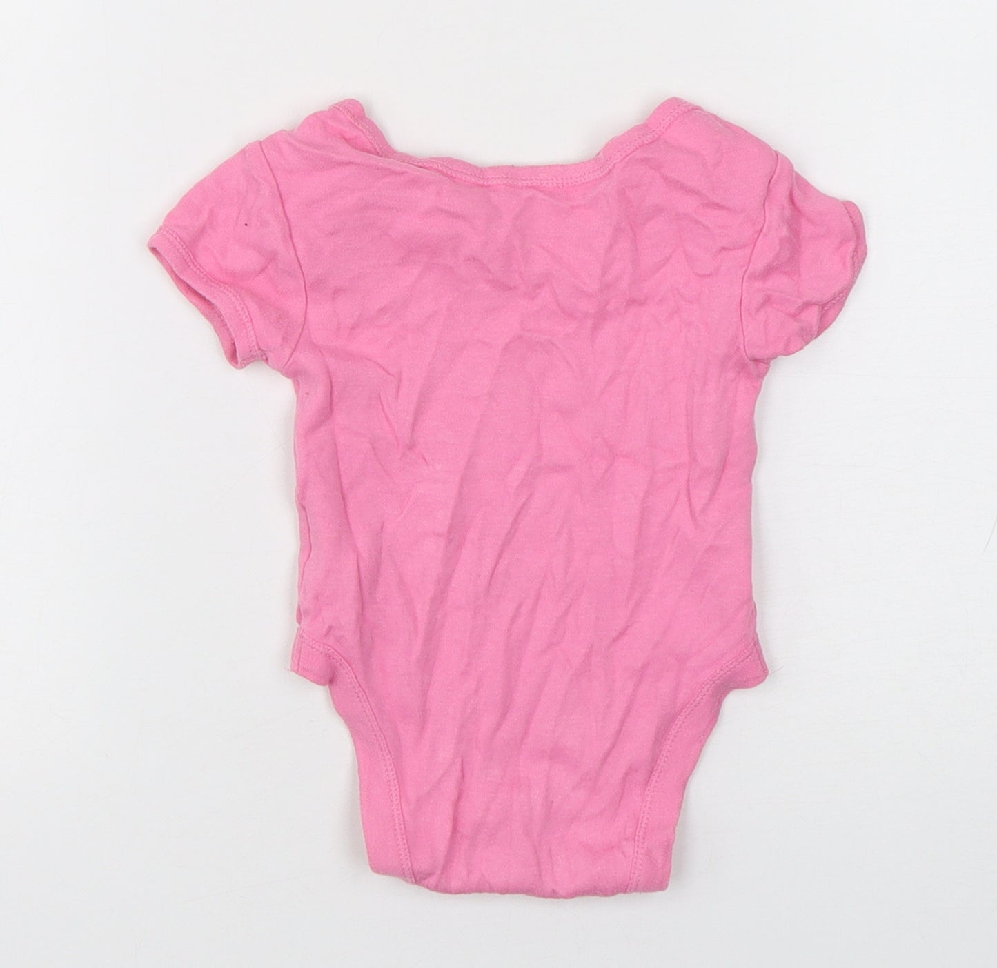 Primark Girls Pink  Cotton Babygrow One-Piece Size 6-9 Months  Snap