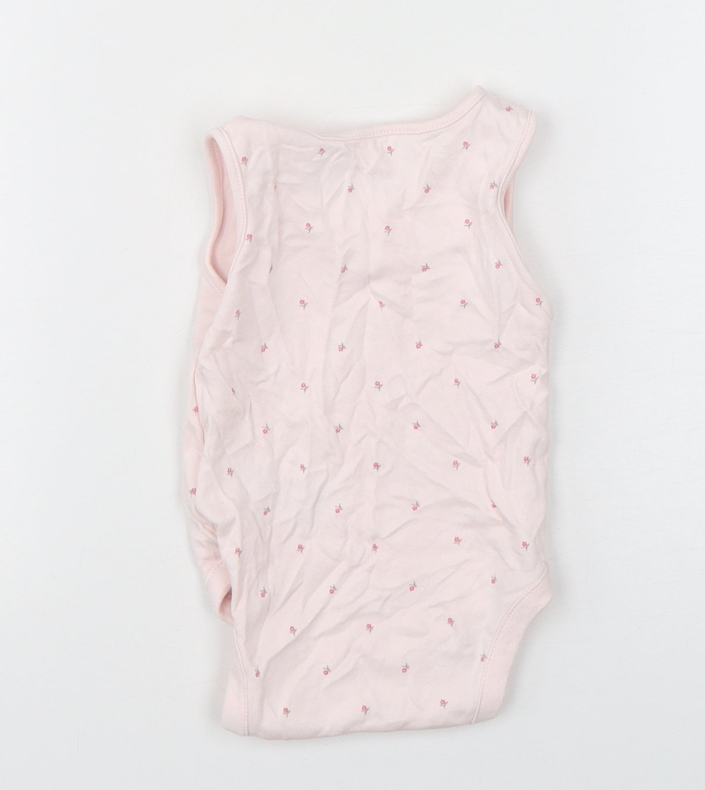 NEXT Girls Pink Floral Cotton Babygrow One-Piece Size 3-6 Months  Snap