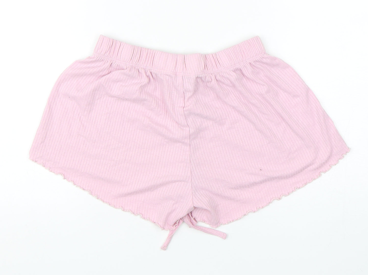 Love To Lounge Womens Pink Solid Polyester  Sleep Shorts Size 6
