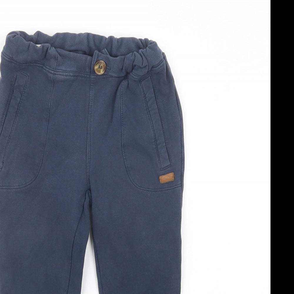 name it Boys Blue  Cotton Jogger Trousers Size 2-3 Years  Regular Button