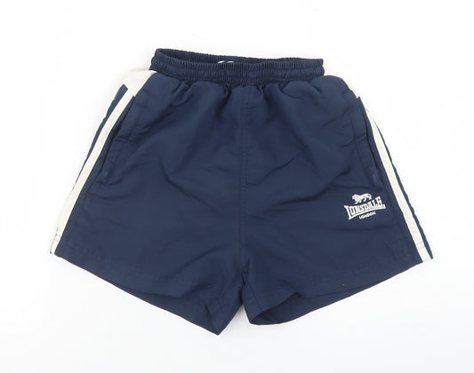 Lonsdale Boys Blue  Polyester Utility Shorts Size 7-8 Years  Regular Drawstring