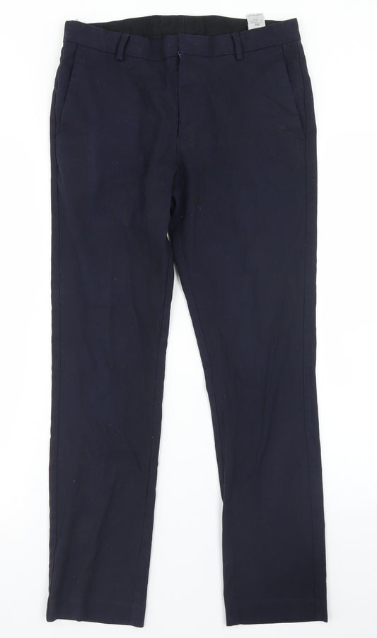 Topman Mens Blue  Polyester Dress Pants Trousers Size 30 in L27 in Regular Hook & Eye - Short