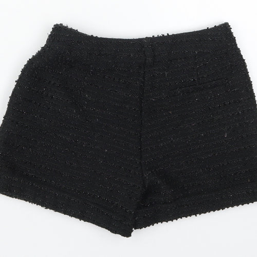 George Girls Black  Polyester Mom Shorts Size 6-7 Years  Regular Hook & Eye
