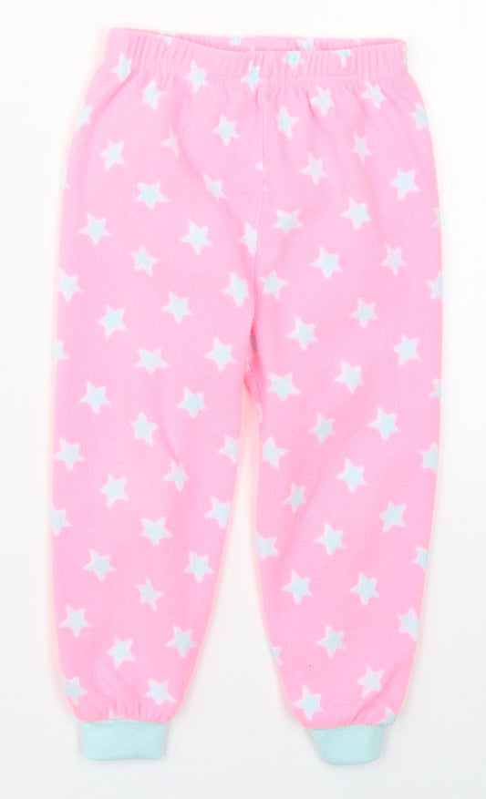 Primark Girls Pink Geometric Polyester Sweatpants Trousers Size 2-3 Years  Regular  - Stars Pyjama Pants
