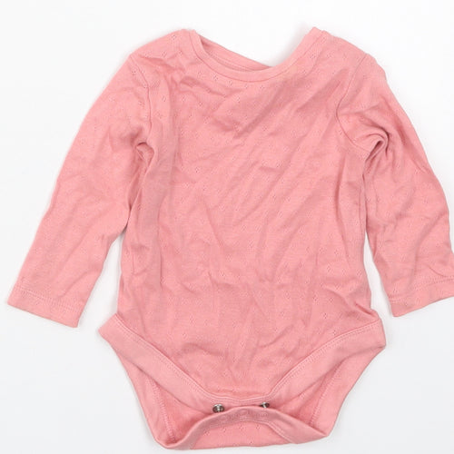 F&F Girls Pink  Cotton Babygrow One-Piece Size 0-3 Months  Button