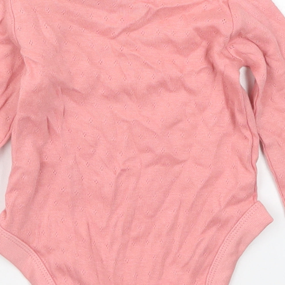F&F Girls Pink  Cotton Babygrow One-Piece Size 0-3 Months  Button